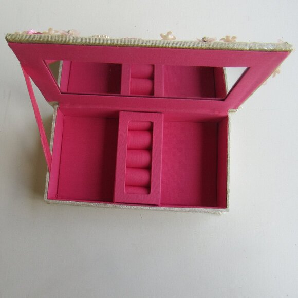 Floral Embellished Fabric Decorated Keepsake/Jewelry/Treasure /Organizer Box - Picture 9 of 9